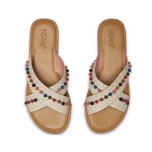 TOMS Colorful Pom Pom Sandals